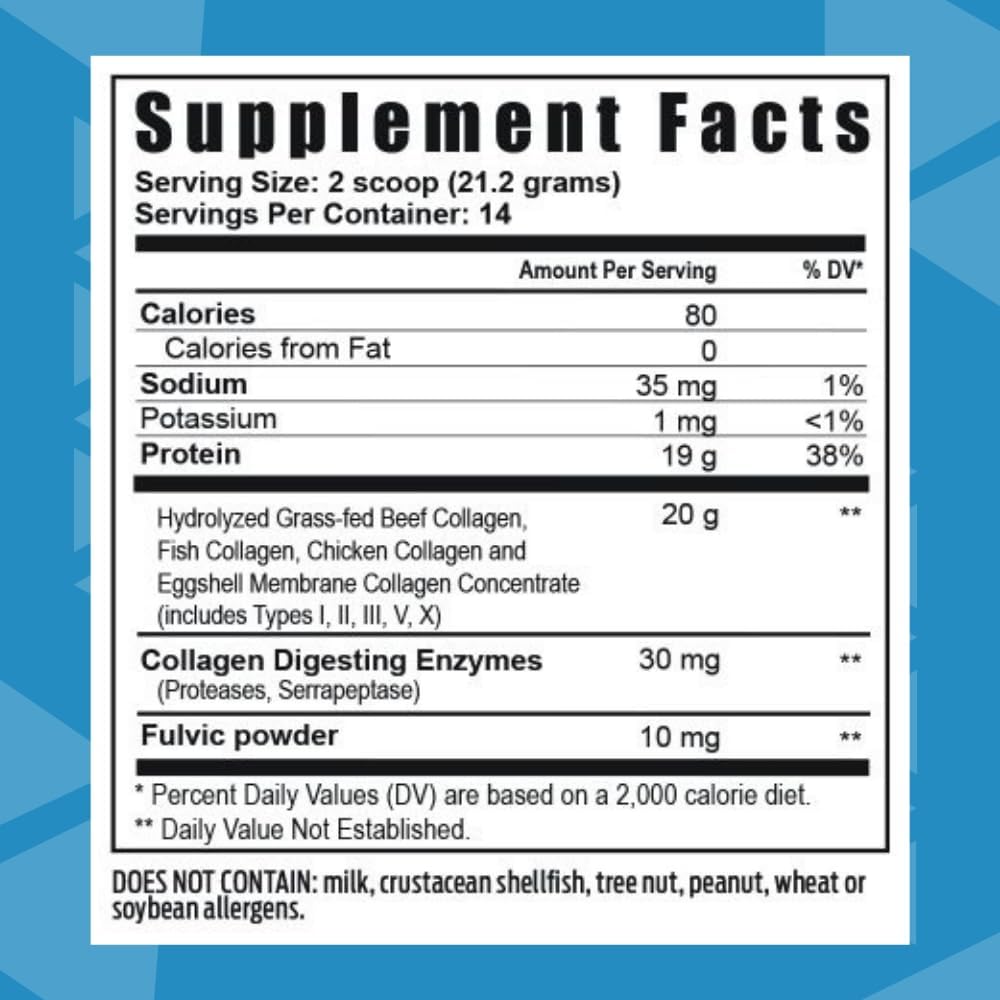 Youngevity Multi-Collagen Peptides Powder with Fulvic - Grass-Fed, Marine, Chicken, & Eggshell - Hair, Skin, Nails, Joint, Bone Support - 11.4 oz - BoostGo Australia