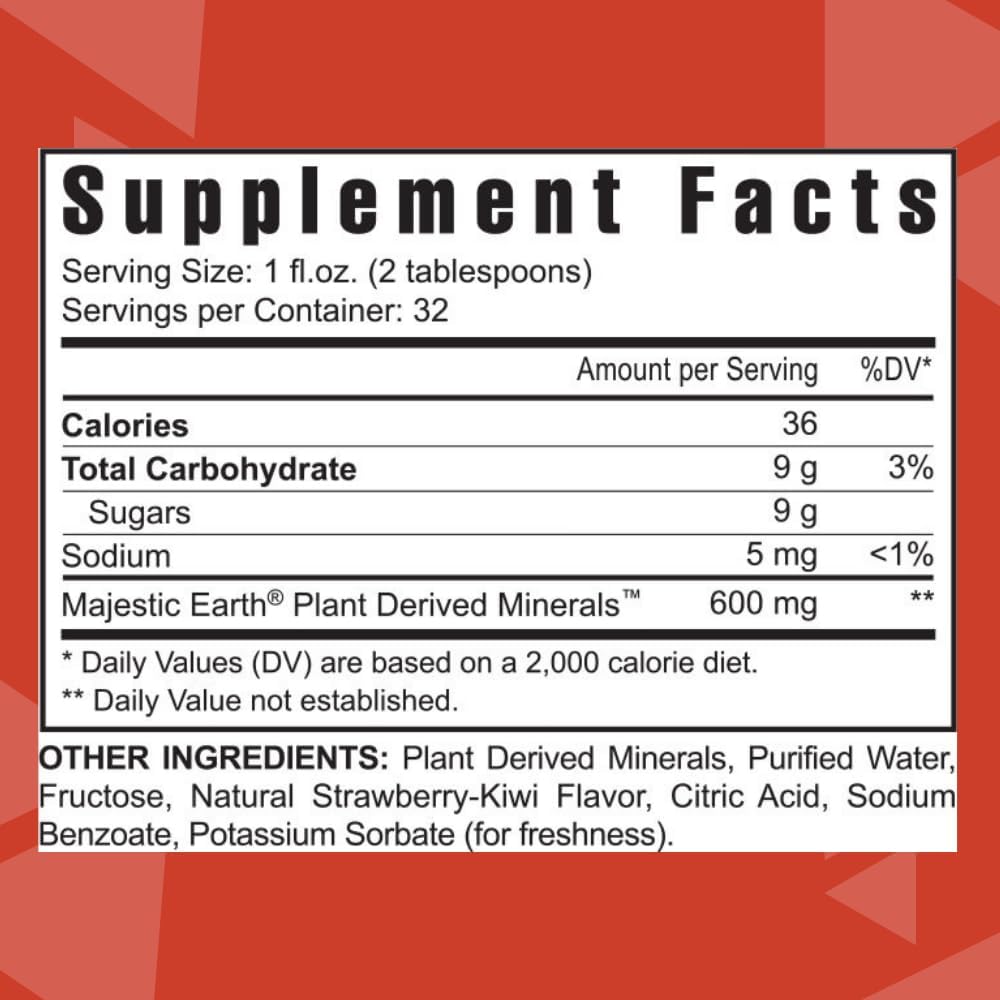 Youngevity Strawberry Kiwi-Mins Liquid Multi-Mineral Complex - Plant Derived from Humic Shale - Kid Friendly - 32oz Bottle