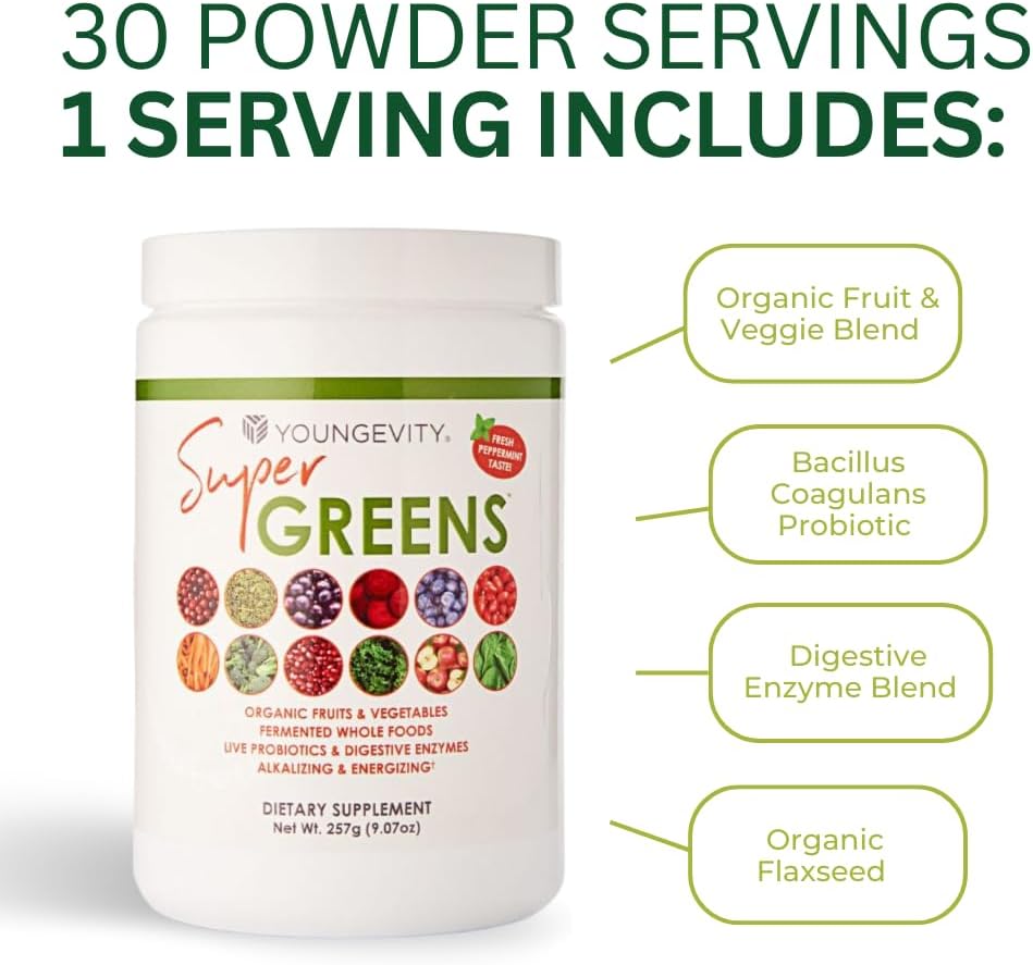 Youngevity Super Greens Powder - 255g Jar