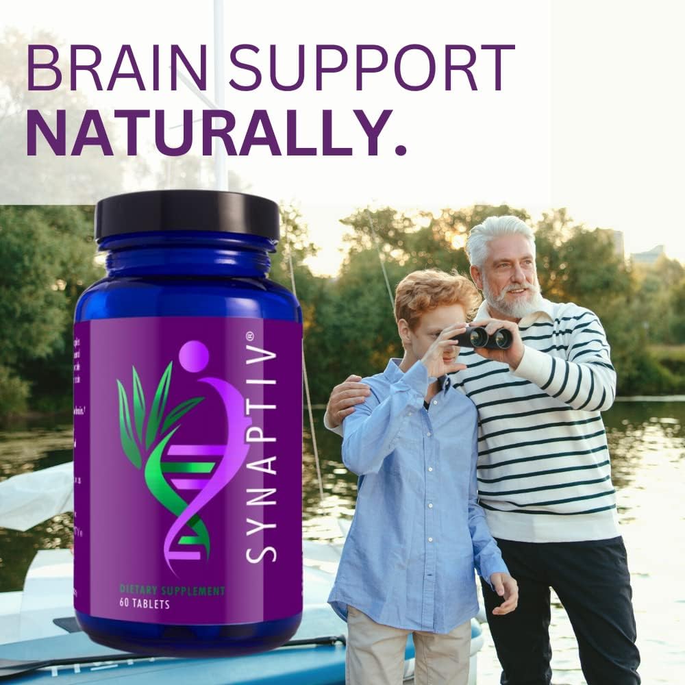 Youngevity Synaptiv™ Brain Support Supplement - 12 Powerful Ingredients for Memory, Focus, and Cognitive Function - Antioxidants + Vitamins - 60 Tablets