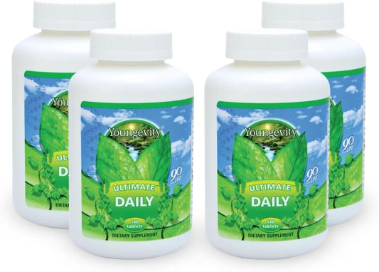 Youngevity Ultimate Daily Mega Multivitamin - High Absorption 180 Tablets - 20+ Vitamins and Minerals with CoQ10 - Pack of 4
