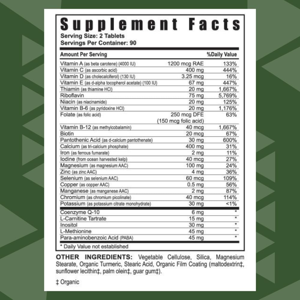 Youngevity Ultimate Daily Mega Multivitamin - High Absorption 180 Tablets - 20+ Vitamins and Minerals with CoQ10 - Pack of 4