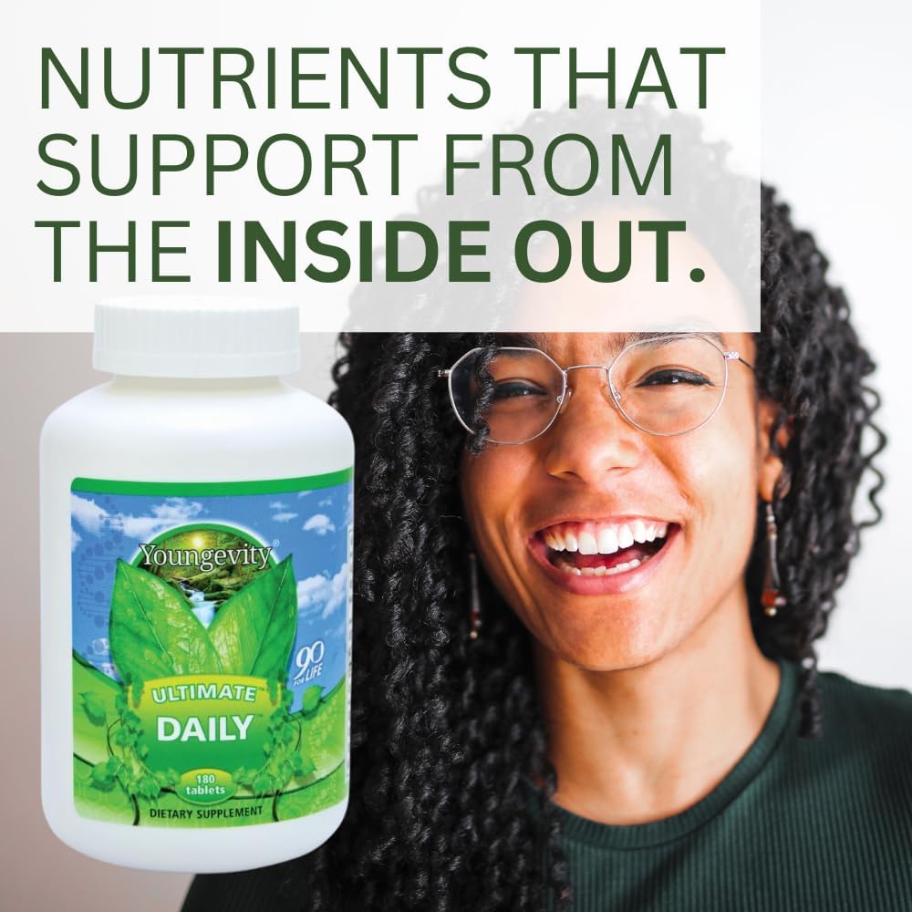 Youngevity Ultimate Daily Mega Multivitamin - High Absorption 180 Tablets - 20+ Vitamins and Minerals with CoQ10 - Pack of 4