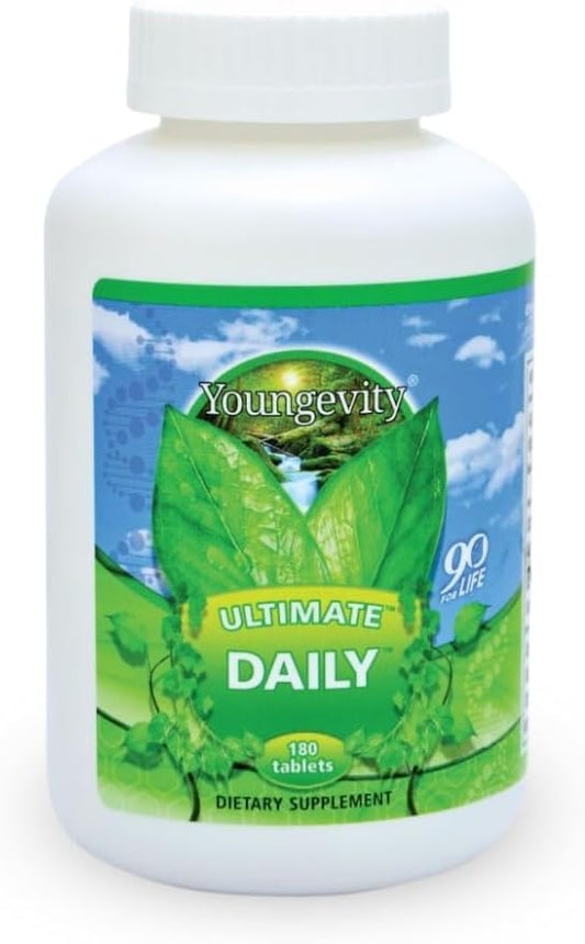 Youngevity Ultimate Daily Multivitamin with CoQ10 - 20+ Essential Vitamins and Minerals for High Absorption - 180 Tablets