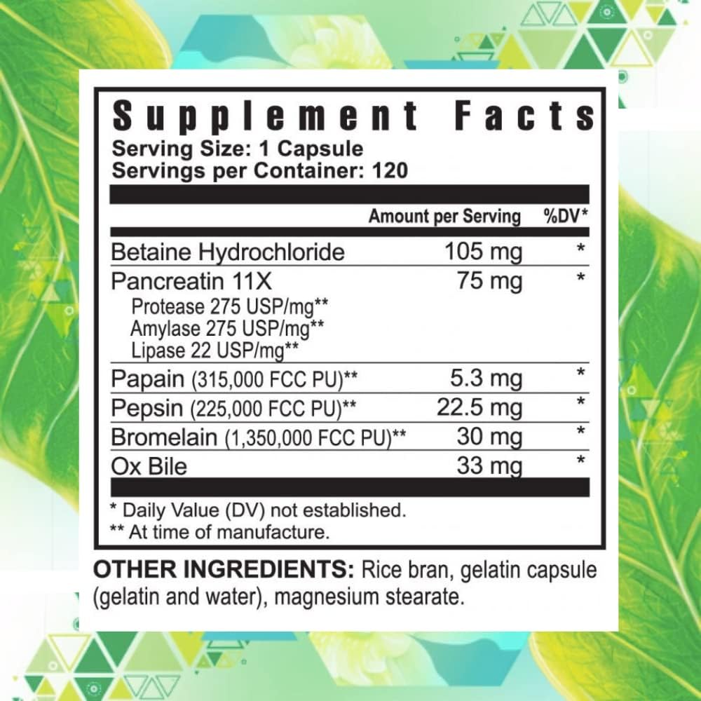 Youngevity Ultimate Enzymes: Digestive Support Formula with Betaine Hydrochloride - Natural Enzyme Blend - 3 Bottles
