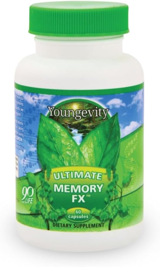 Youngevity Ultimate Memory FX™: Brain Health and Memory Retention Supplement with Ginkgo Leaf, Periwinkle Herb, and Vitamins - 60 Capsules