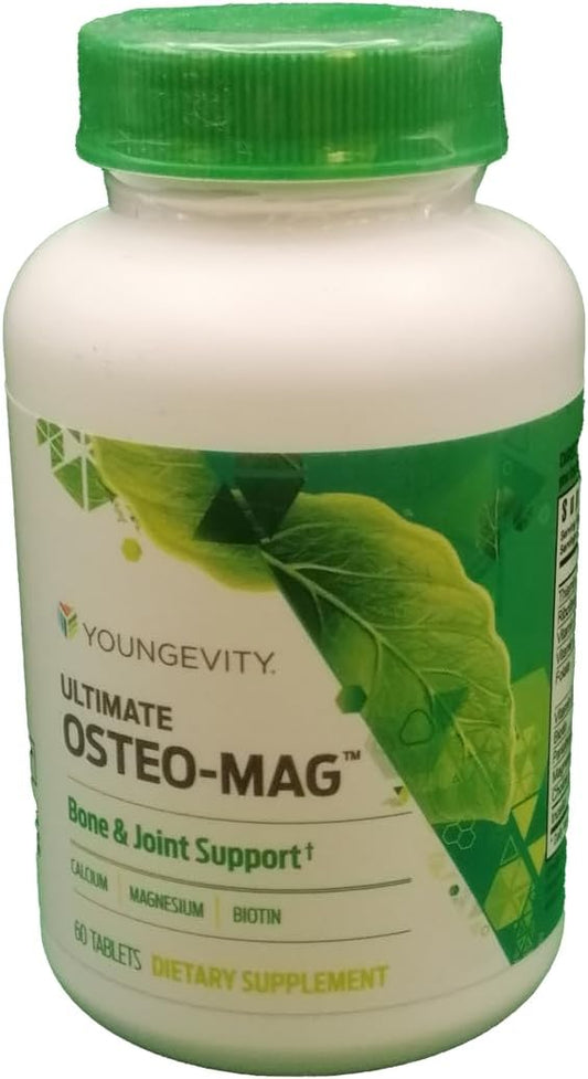 Youngevity Ultimate Osteo-Mag™ 60 Capsules - Magnesium 200 + Vitamins B6, B12, Folate - Bone & Joint Health, Stress Support, Healthy Teeth