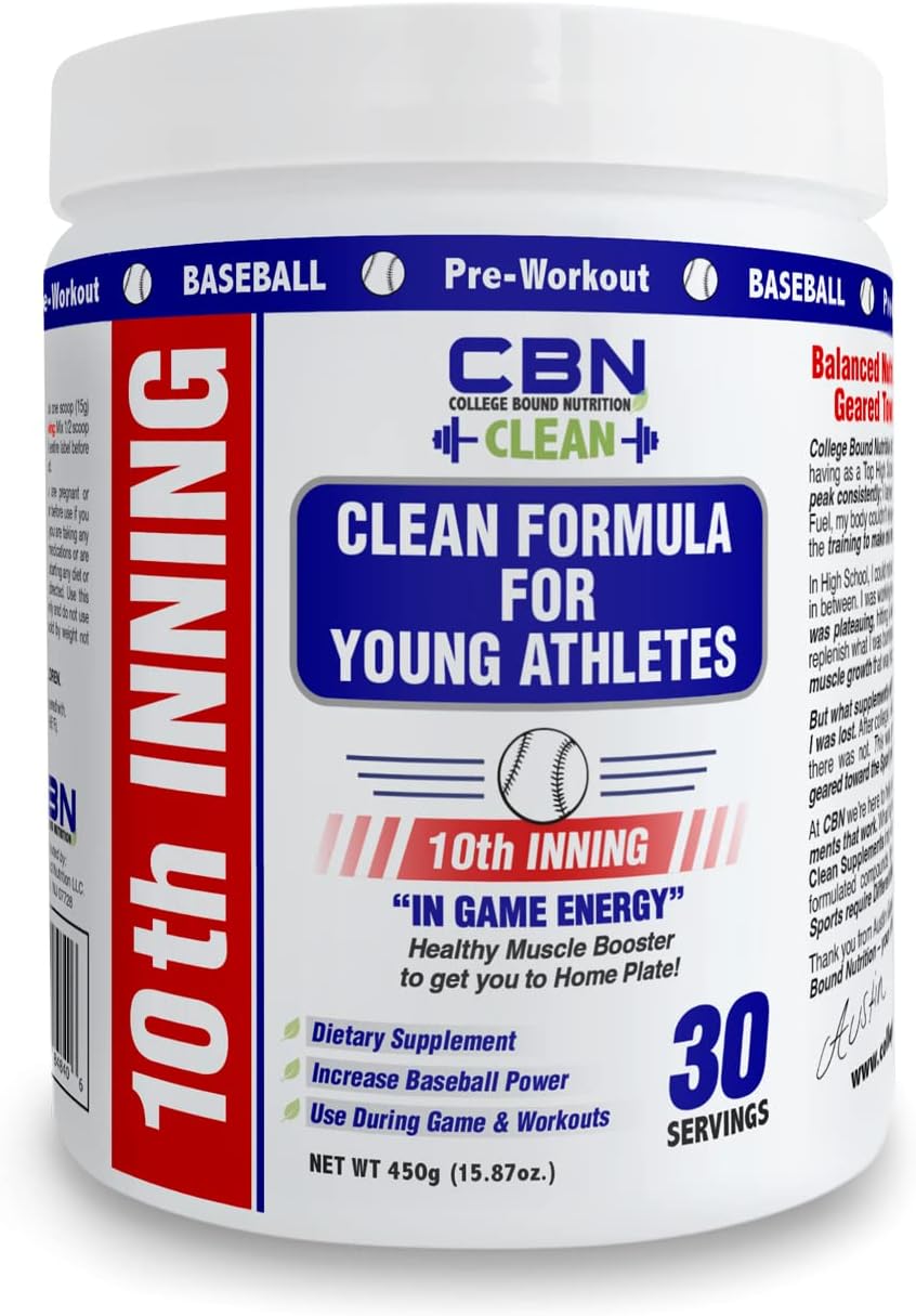 Youth Baseball & Softball In-Game Energy Supplement | College Bound Nutrition for Explosiveness, Vitamins, Electrolytes, Amino Acids (30 Servings)