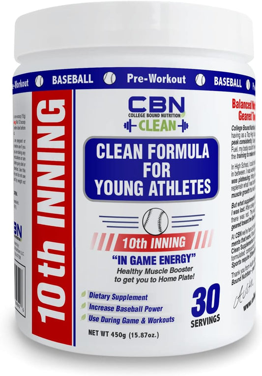 Youth Baseball & Softball In-Game Energy Supplement | College Bound Nutrition for Explosiveness, Vitamins, Electrolytes, Amino Acids (30 Servings)