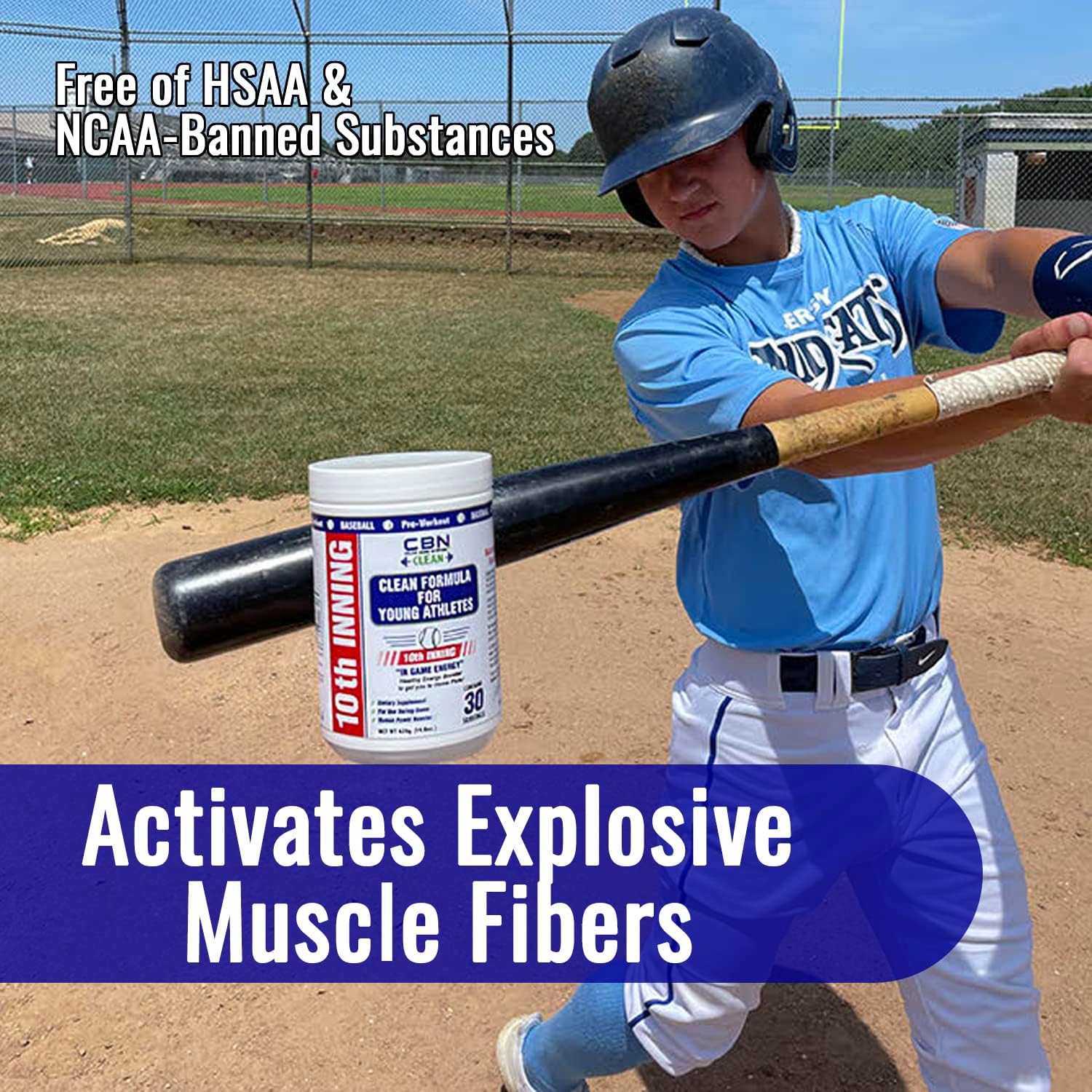 Youth Baseball & Softball In-Game Energy Supplement | College Bound Nutrition for Explosiveness, Vitamins, Electrolytes, Amino Acids (30 Servings)