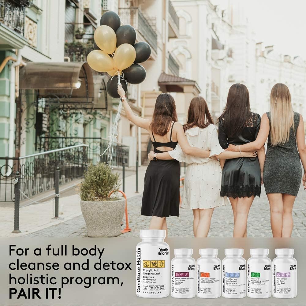 Youth & Tonic Colon Cleanse and CandEase Matrix Pills - Promotes Gut Health and Restores Intestinal Flora with Normal Acidity
