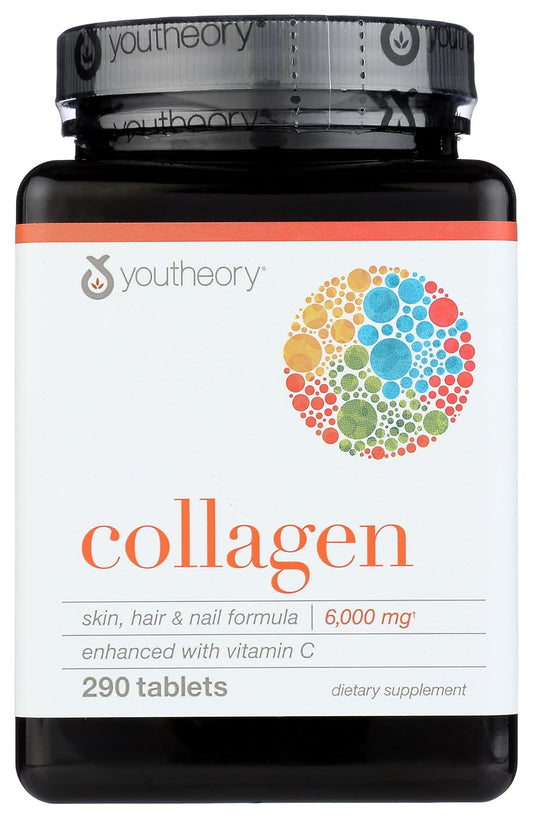 YOUTHEORY Advanced Formula 1 2 3 Collagen Dietary Supplement, 290 Tablets