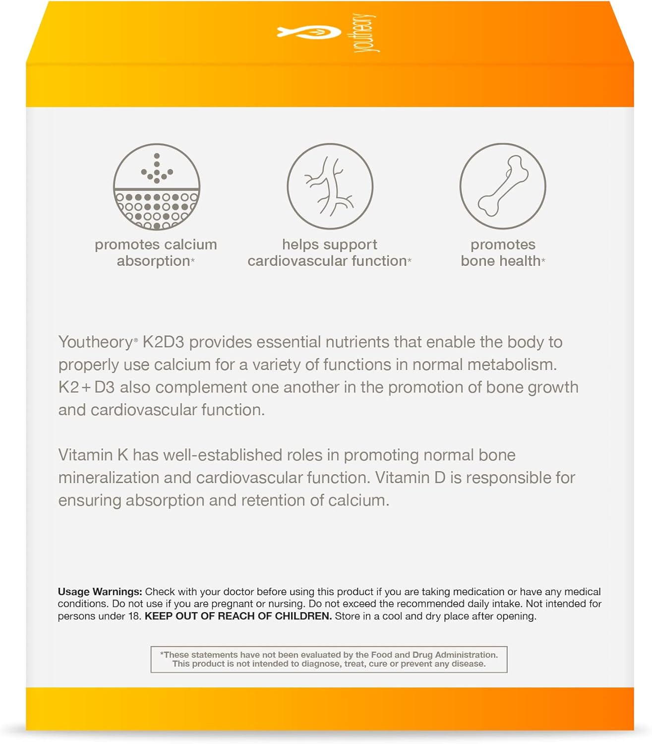 Youtheory Liquid Ashwagandha & Blueberry K2 D3 Peach Daily Vitamin Packets