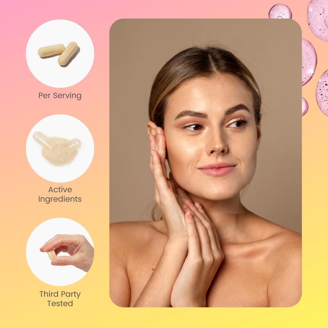 Youthful Glow Skincare Supplement | Boost Collagen Production | Enhance Skin Radiance | Vegan Capsules with Silymarin, Hyaluronic Acid, Collagen Peptides | 60 Count