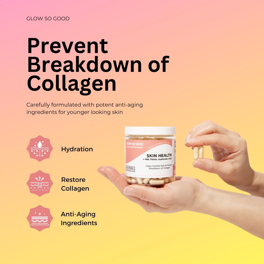 Youthful Glow Skincare Supplement | Supports Collagen Production | Brightens Skin | Vegan Capsules (30)