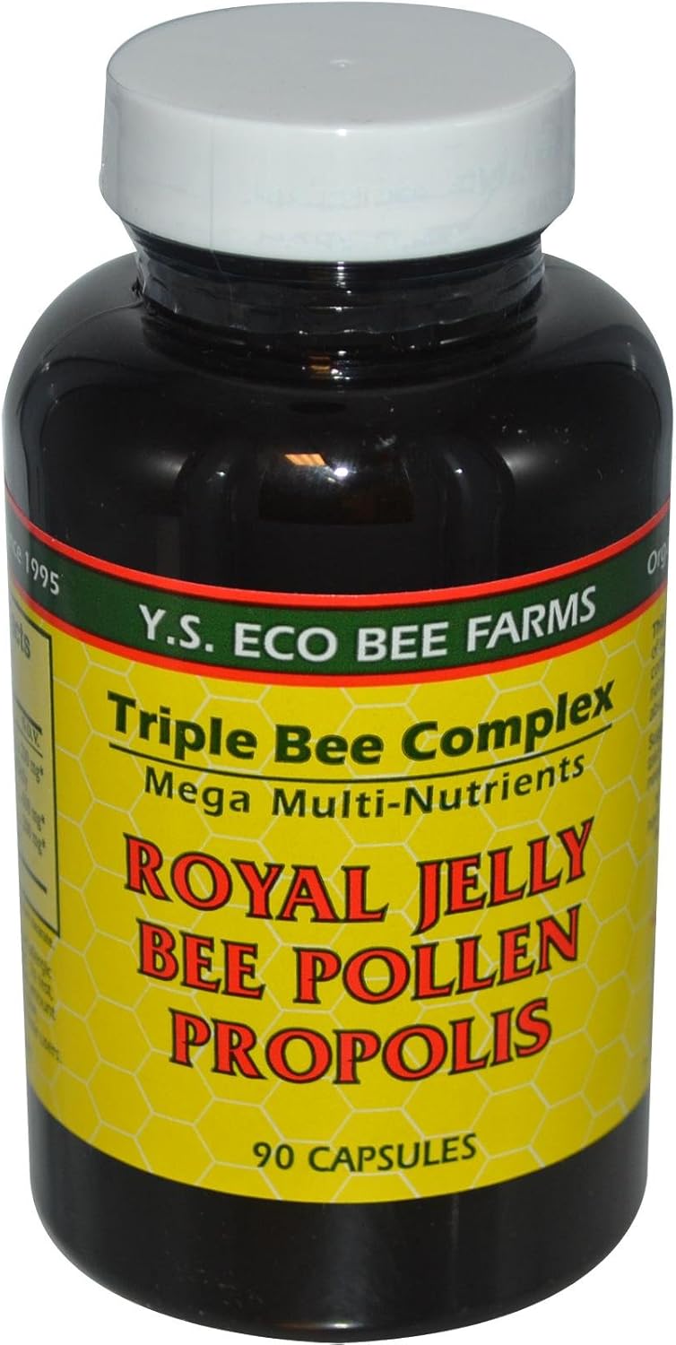 YS Eco Bee Farms Triple Bee Complex Royal Jelly Bee Pollen Propolis - Organic Bee Farms