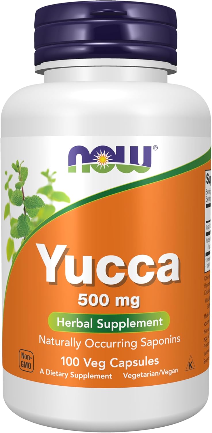 Yucca Herbal Supplement Capsules - 500mg, 4:1 Concentrate - 100 Count by NOW Foods