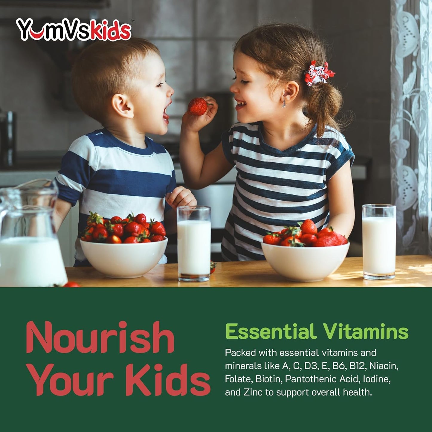 YUM-V'S Kids Multivitamin Gummies - Fruit Flavored Chewable Children's Vitamins with 12 Minerals - Kosher, Halal, Gluten Free - 120 Count - BoostGo Australia