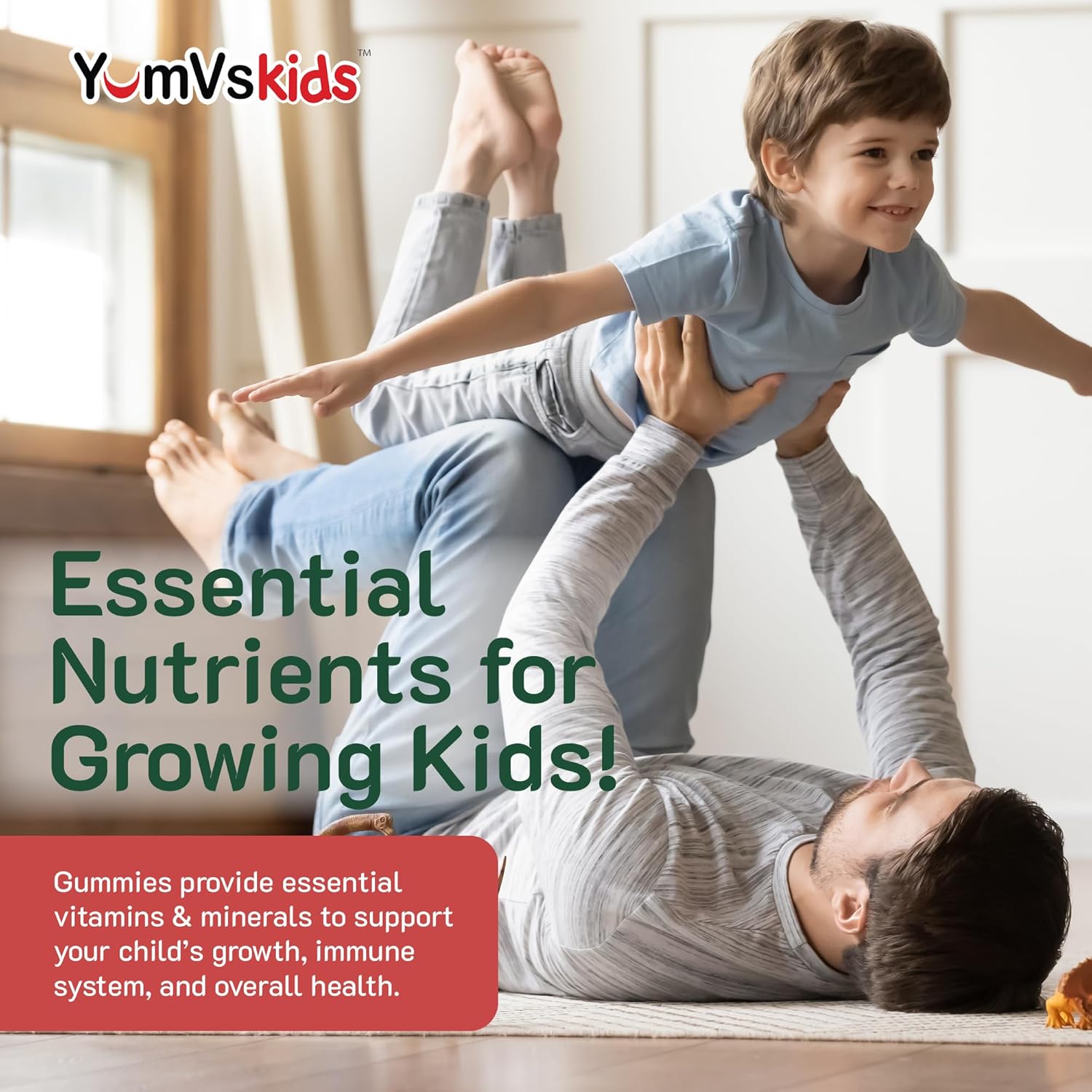 YUM-V'S Kids Multivitamin Gummies - Fruit Flavored Chewable Children's Vitamins with 12 Minerals - Kosher, Halal, Gluten Free - 120 Count - BoostGo Australia