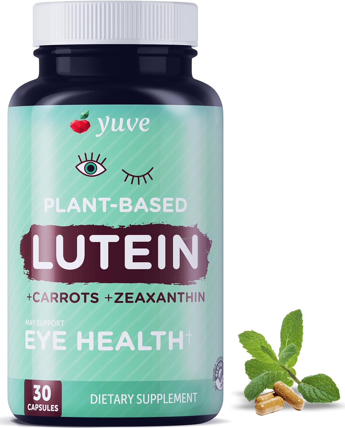 Yuve Lutein & Zeaxanthin Eye Health Supplement - Supports Dry Eyes, Fatigue & Vision Clarity - 30 Vegan Capsules