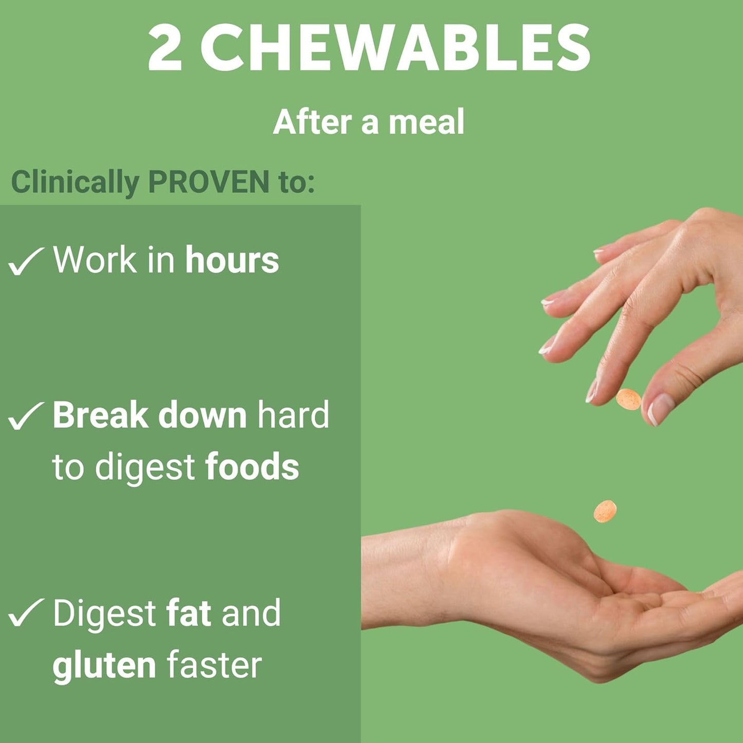 Yuve Papaya Digestive Enzyme Chewables - Sugar-Free Digestion Support - Constipation & Bloating Relief - Vegan & Non-GMO - 2 Pack of 90ct