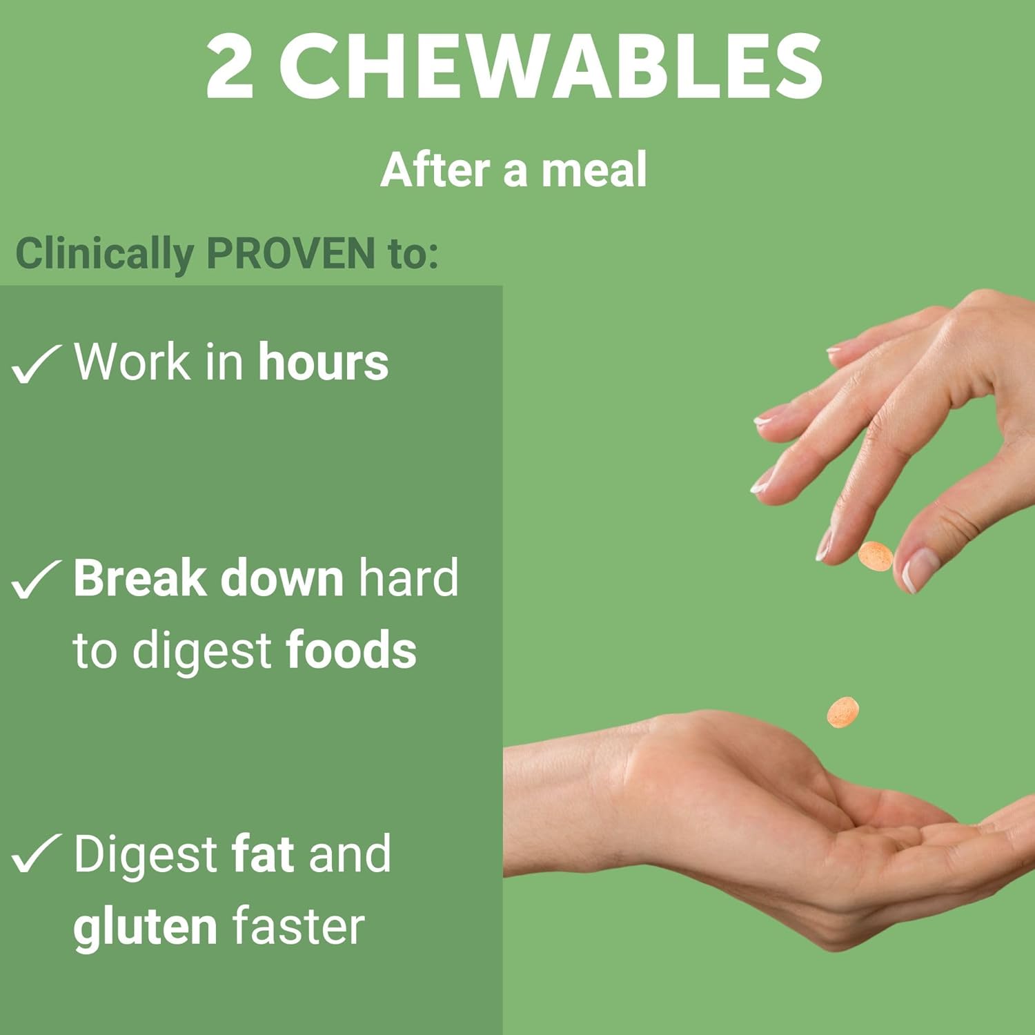 Yuve Papaya Digestive Enzyme Chewables - Sugar-Free Digestion Support - Constipation & Bloating Relief - Vegan & Non-GMO - 2 Pack of 90ct