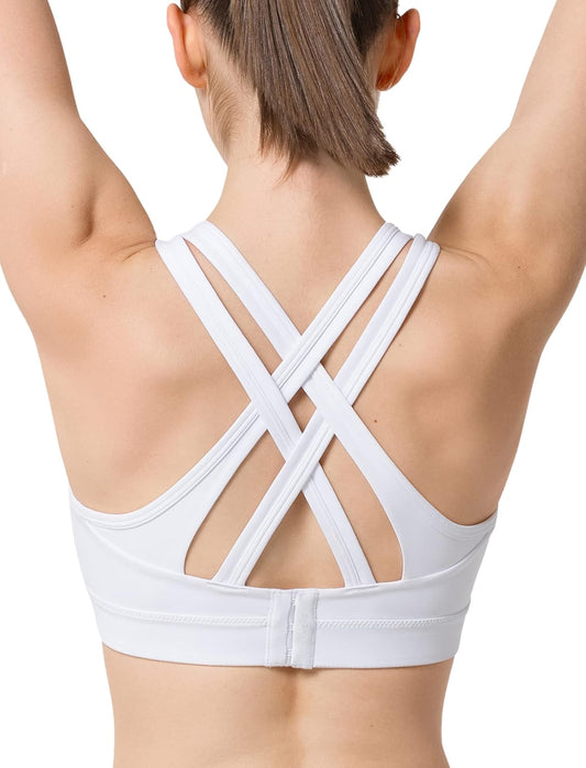 Yvette High Impact Sports Bra with Criss Cross Back for Plus Size Women - Ideal for Running & Fitness