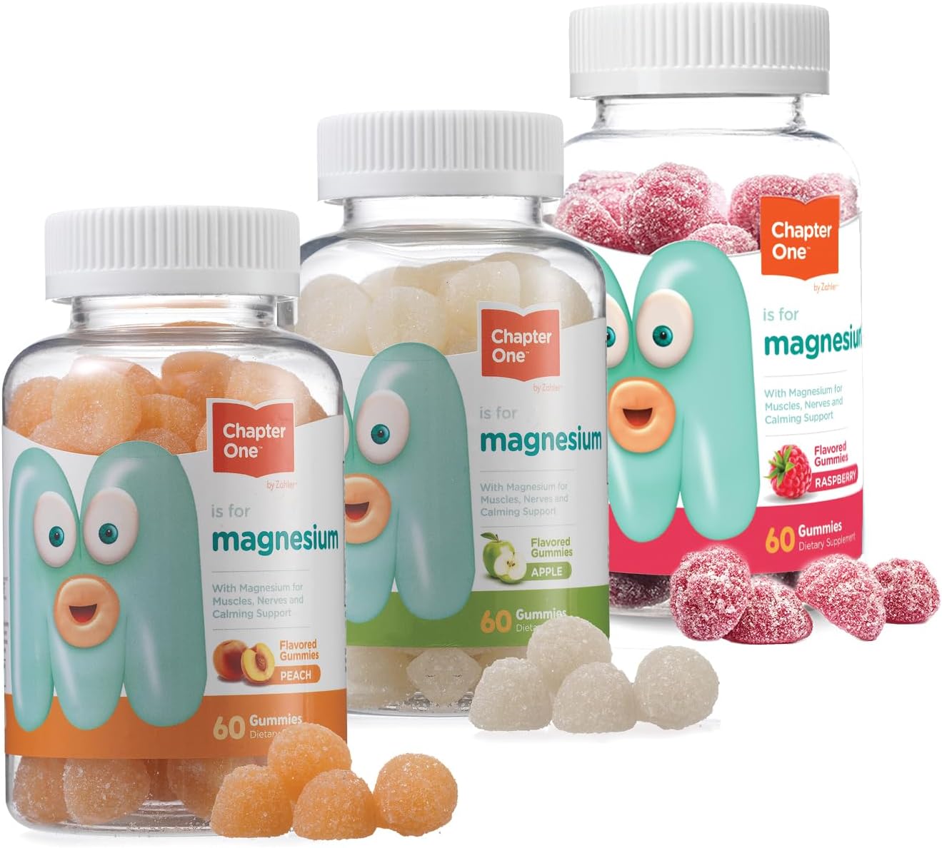 Zahler Chapter One Magnesium Gummies for Kids & Adults - Natural Calm Citrate Supplement - Bone, Muscle, Mood Support - Kosher - 3 Flavors