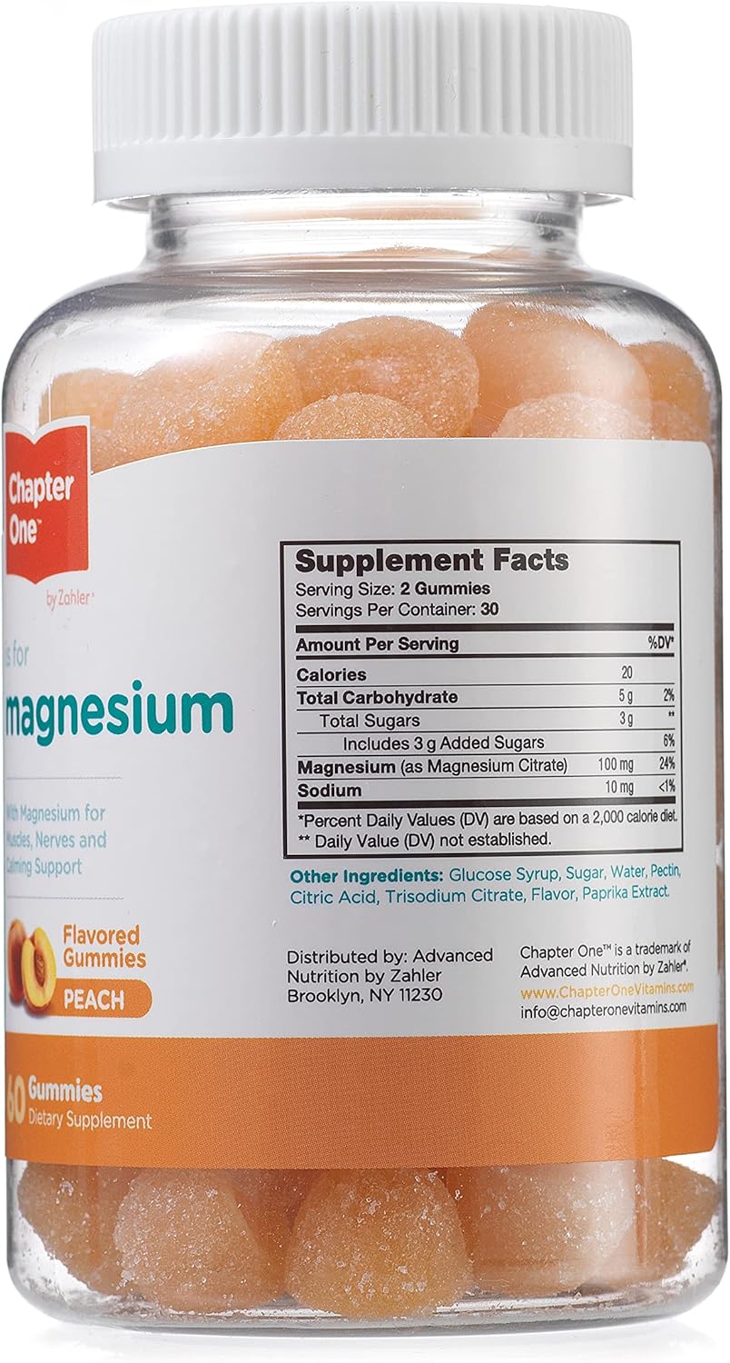 Zahler Chapter One Magnesium Gummies for Kids & Adults - Natural Calm Citrate Supplement - Bone, Muscle, Mood Support - Kosher - 3 Flavors