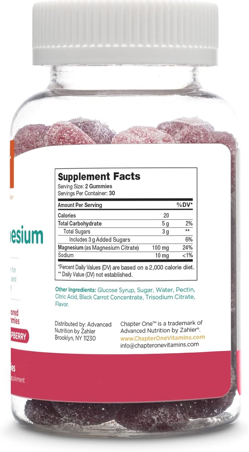 Zahler Chapter One Magnesium Gummies for Kids & Adults - Natural Calm Citrate Supplement - Bone, Muscle, Mood Support - Kosher - 3 Flavors