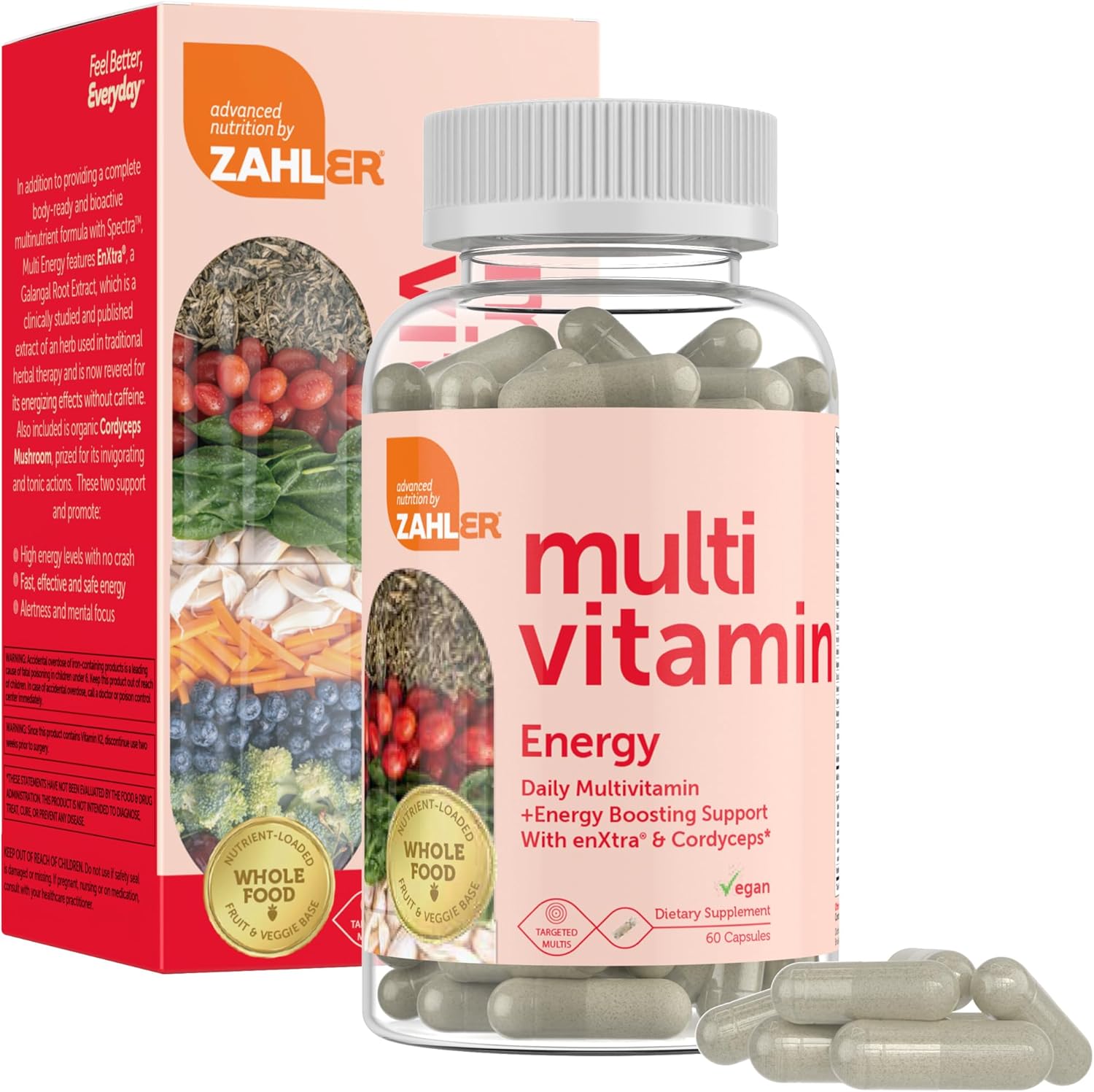 Zahler Daily Multivitamin with Energy Vitamins, Minerals & Iron - 60 Count - Kosher Men & Women's Multivitamins - Made in USA