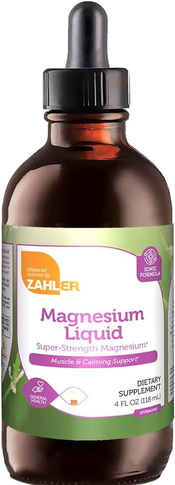 Zahler Liquid Magnesium Chloride Drops - Super Strength Muscle & Calming Support - Unflavored Supplement for Women and Men - Kosher Non-GMO Gluten Free Vegetarian Formula - 4 fl oz