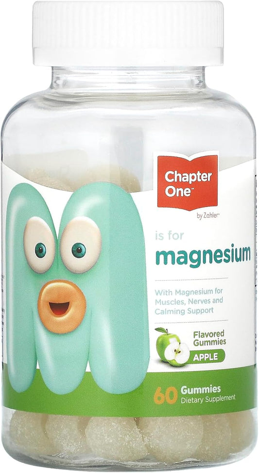 Zahler Natural Calm Magnesium Gummies for Kids & Adults - Bone and Muscle Function Support - Mood Support - Kosher Apple Flavor (60 Count) - BoostGo Australia