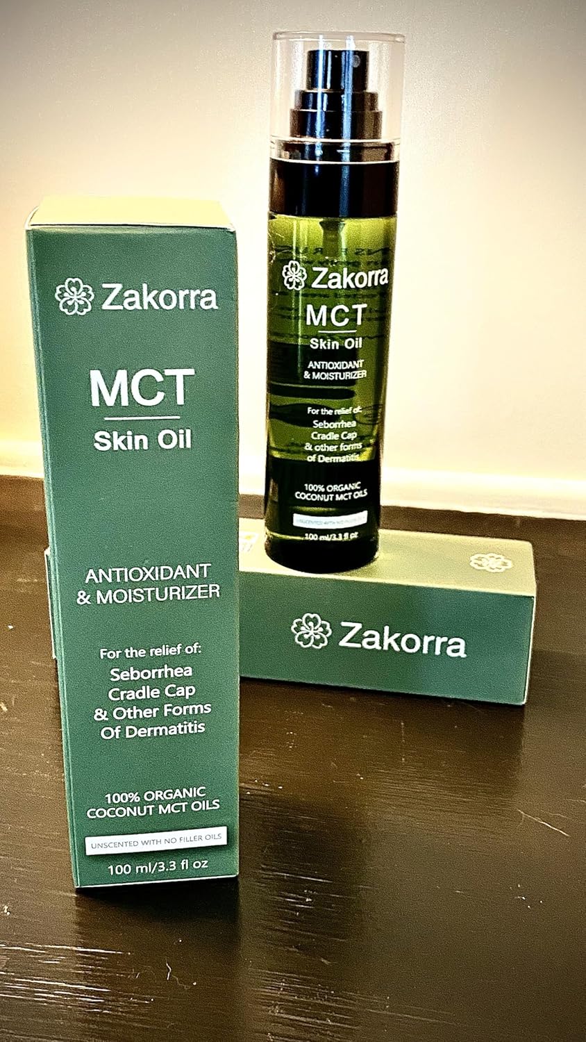 Zakorra MCT Skin Oil 3.3 Fl Oz - Pure Medium Chain Triglycerides for Skin Hydration