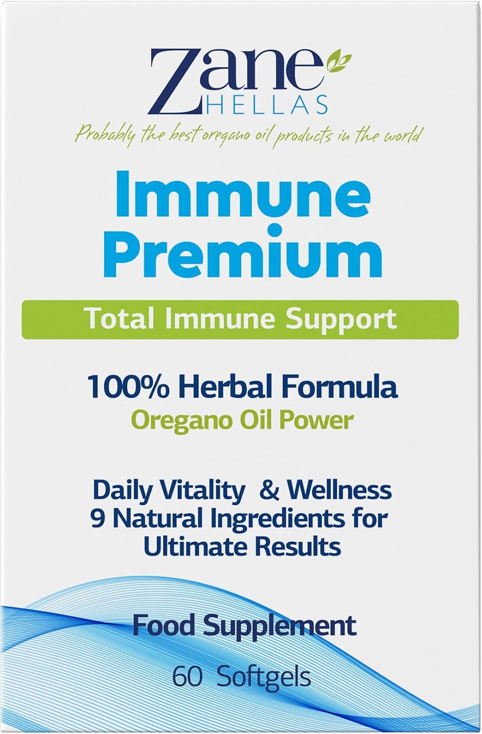 Zane Hellas Immune Premium Softgels - Powerful Antioxidant Support - 100% Herbal Solution - Pack of 240 Softgels