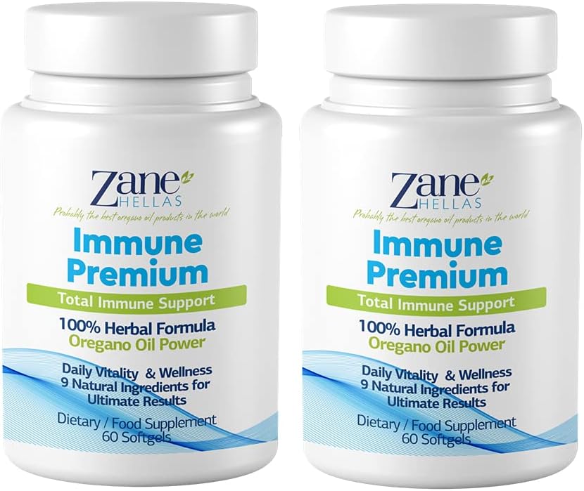 Zane Hellas Immune Premium Softgels - Powerful Antioxidant Support - 100% Herbal Solution - Pack of 240 Softgels