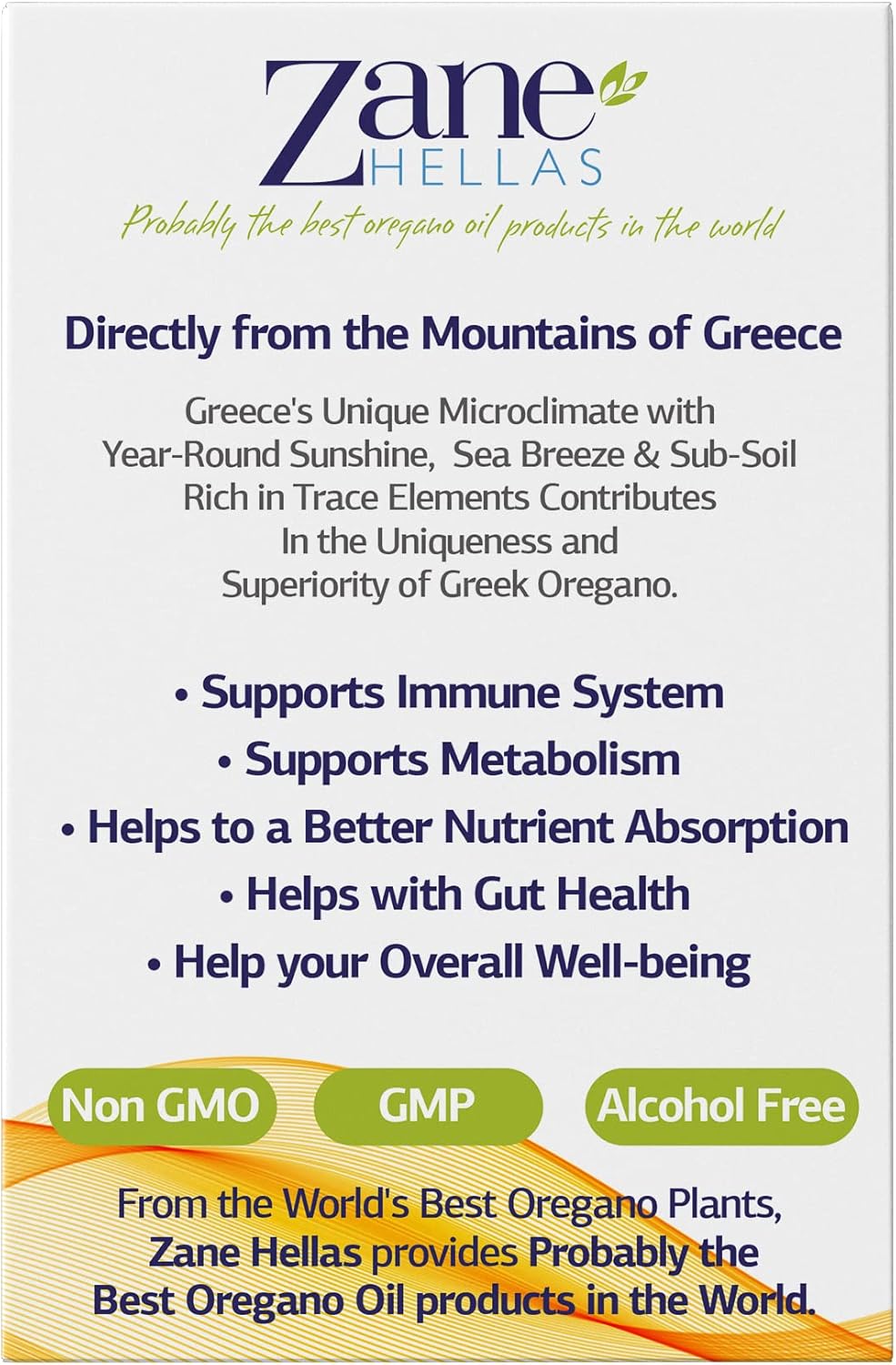 Zane Hellas Oregano Oil Softgels - Highest Carvacrol Concentration, Greek Essential Oil, 60 Capsules