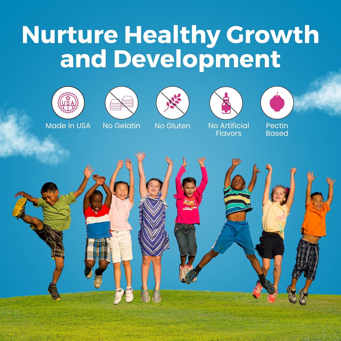 Zaytun Halal Kids Multivitamin Gummies with Natural Vitamins - Vegetarian, Gluten-Free, Non-GMO - 90 Fruit Flavored Gummies