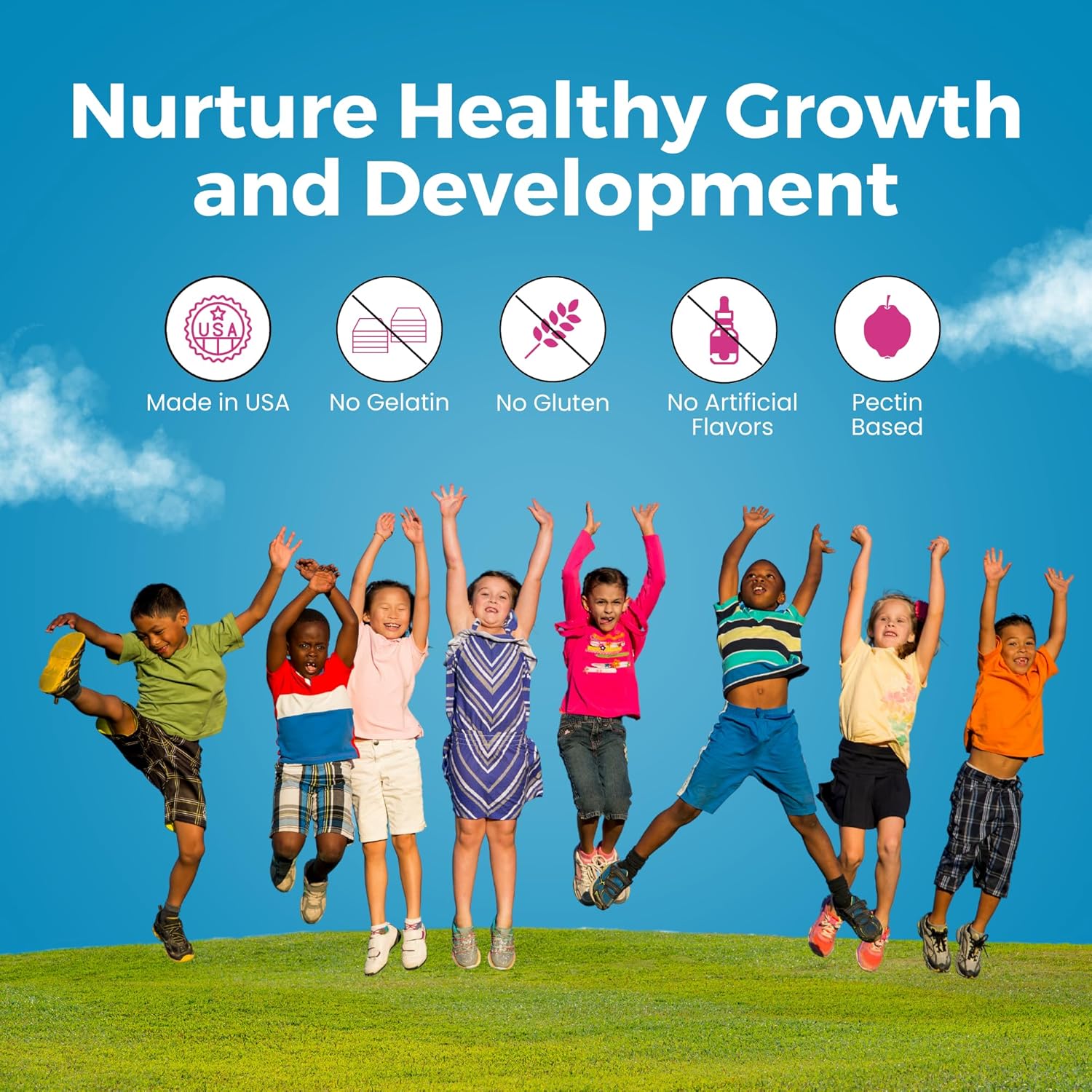 Zaytun Halal Kids Multivitamin Gummies with Natural Vitamins - Vegetarian, Gluten-Free, Non-GMO - 90 Fruit Flavored Gummies