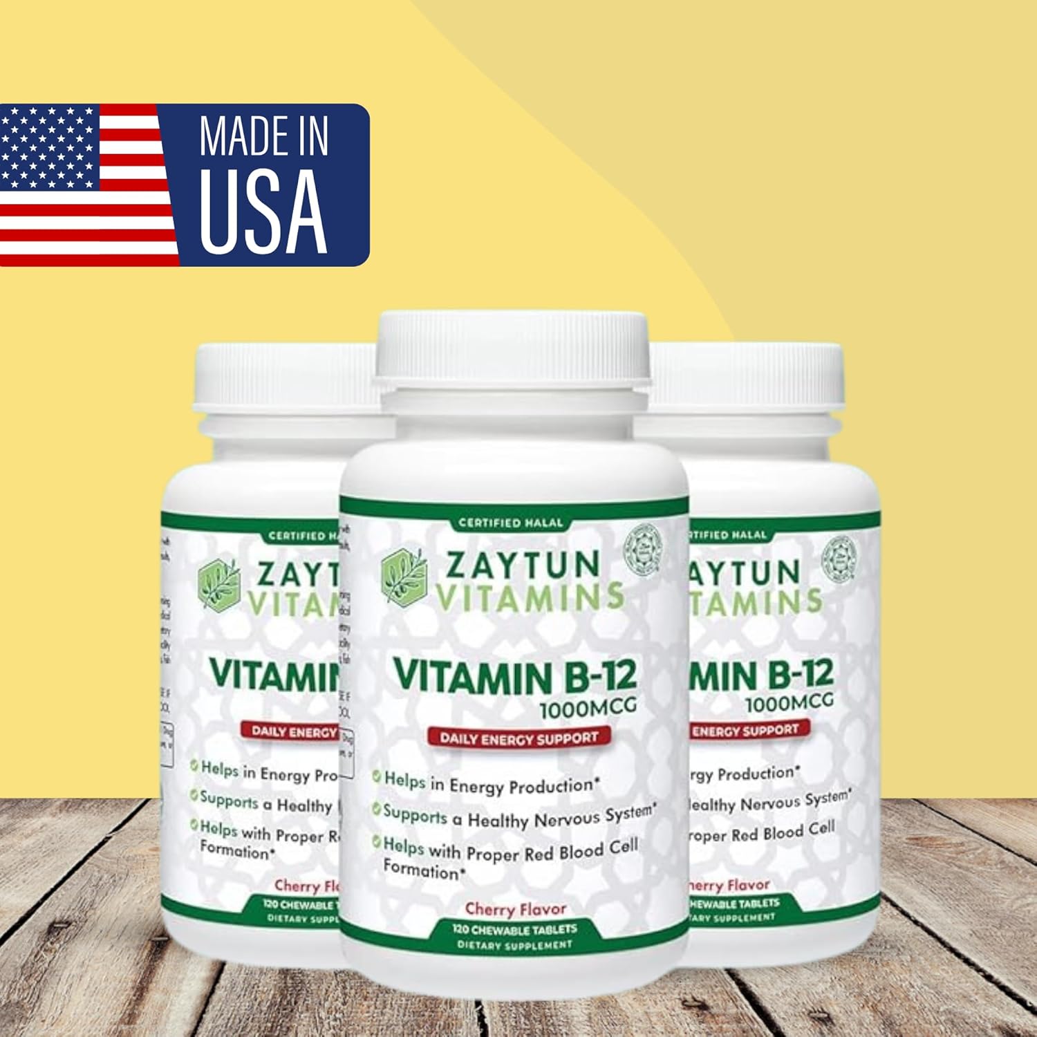 Zaytun Halal Vitamin B12 1000mcg for Energy, Metabolism, and Nervous System - Vegetarian & Vegan - Dairy-Free - 4 Months Supply USA Made