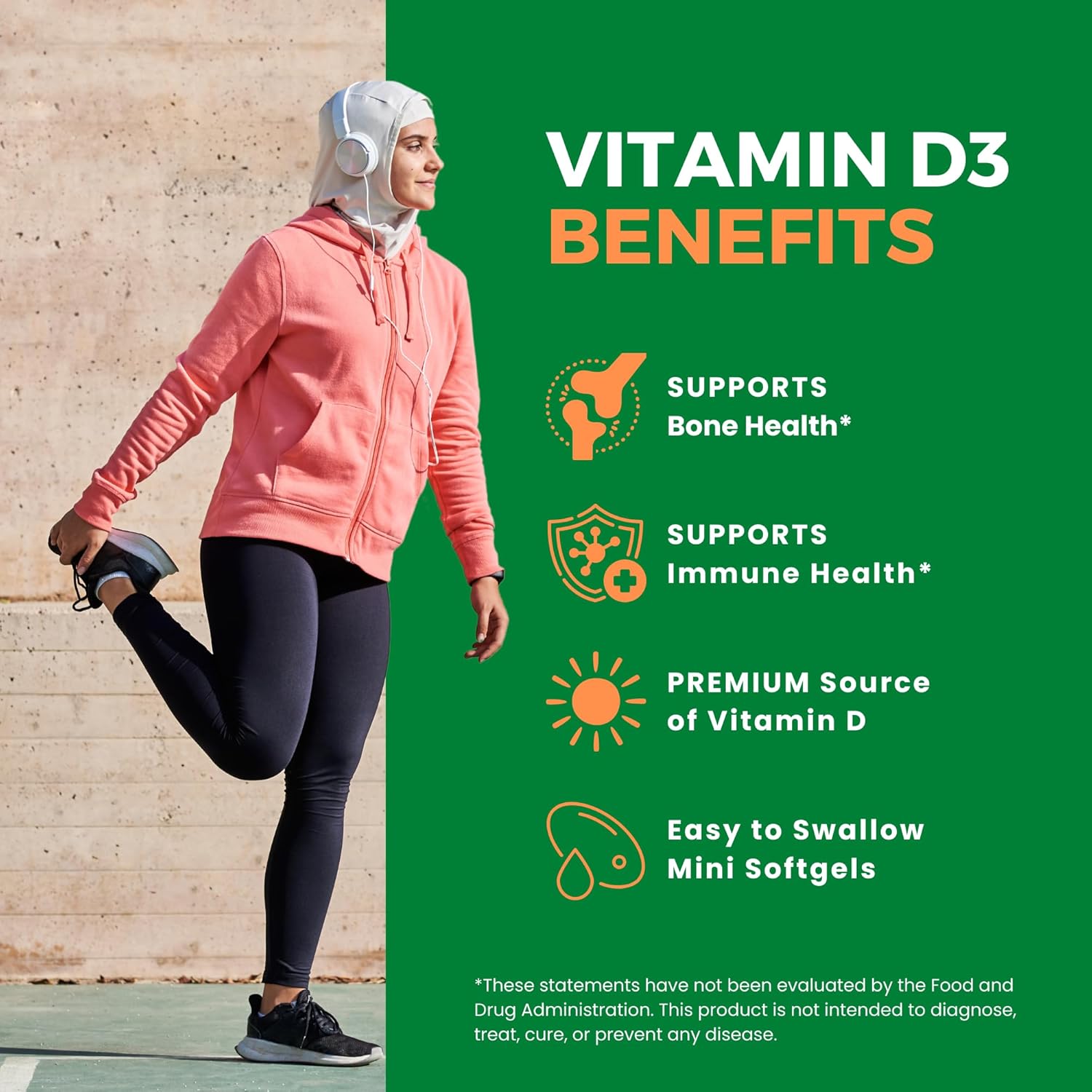 Zaytun Halal Vitamin D3 5000 IU Softgels - Bone & Muscle Support - 6 Month Supply - Non-GMO & Gluten-Free