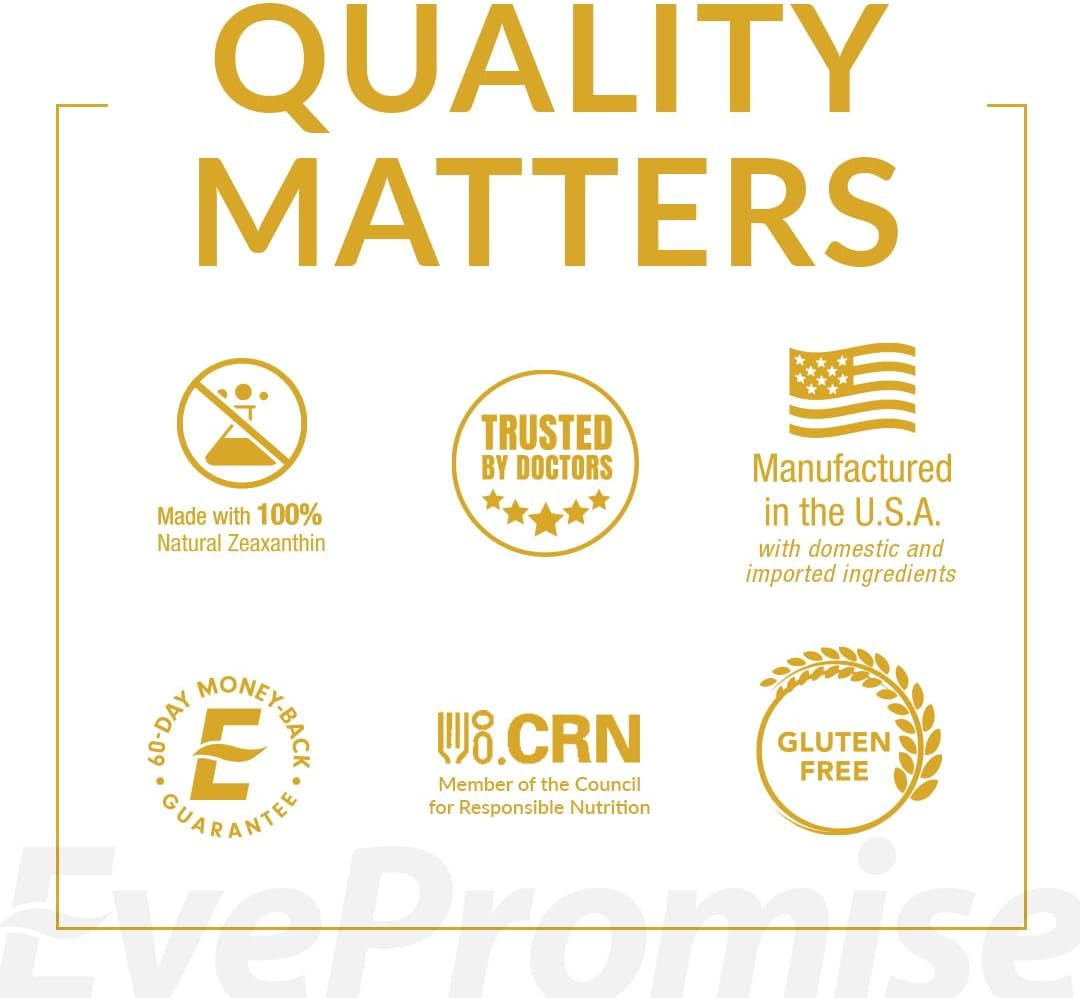 Zeaxanthin Eye Vitamin Softgel Capsules for Gluten-Free and Vegetarian Diets