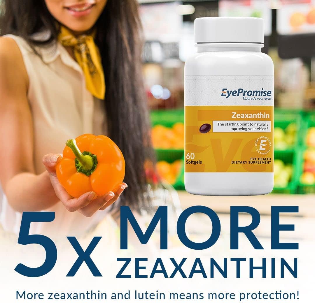 Zeaxanthin Eye Vitamin Softgel Capsules for Gluten-Free and Vegetarian Diets