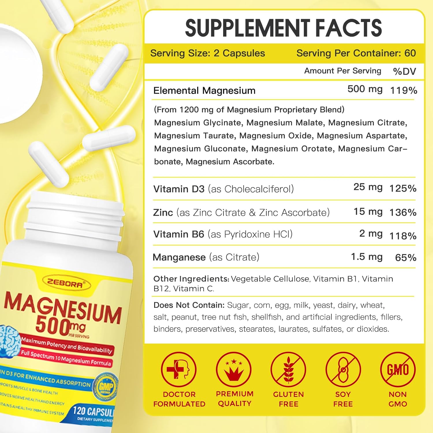 ZEBORA Magnesium Complex Capsules for Enhanced Health and Wellness