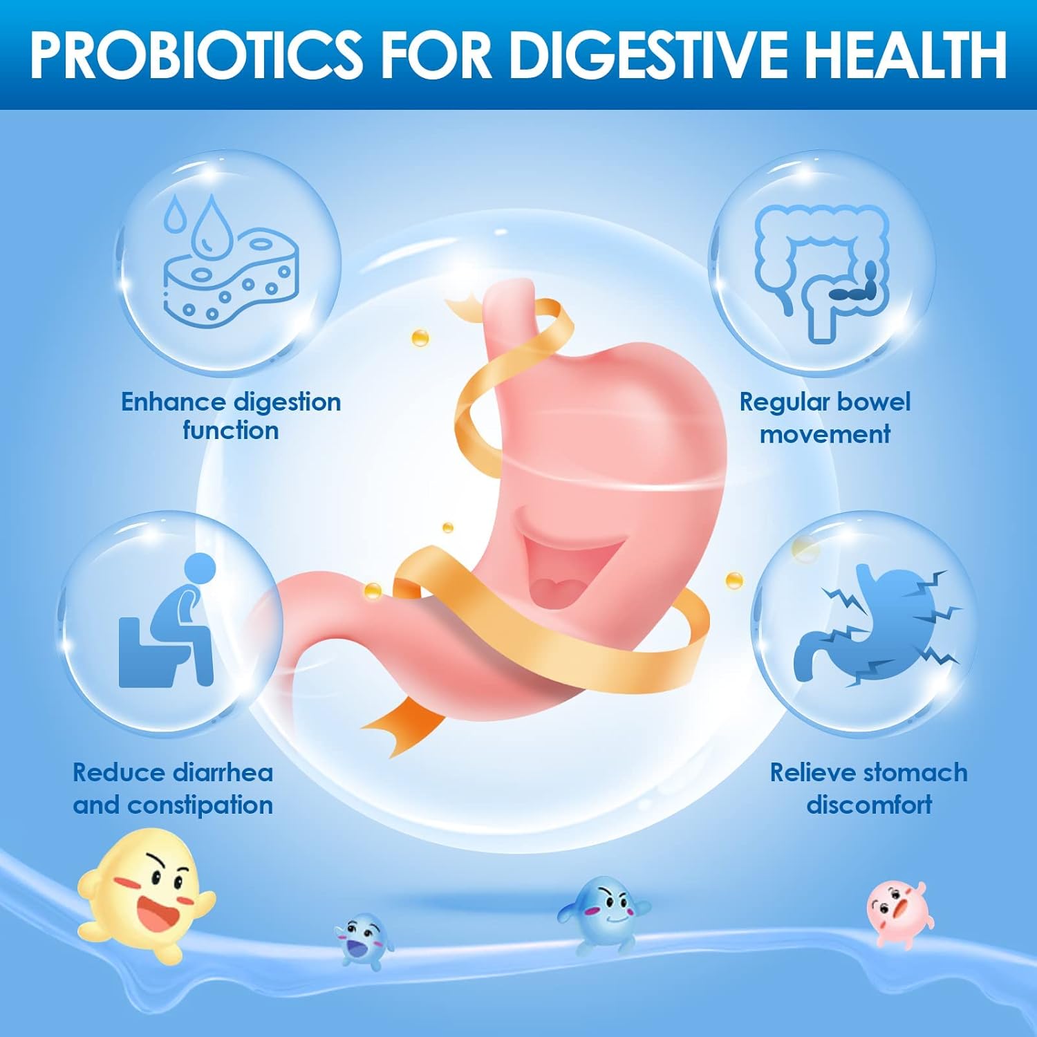 ZEBORA Probiotics for Men Digestive Health & Glucosamine Chondroitin with MSM - 50 Billion CFU + 1500mg Glucosamine Supplement