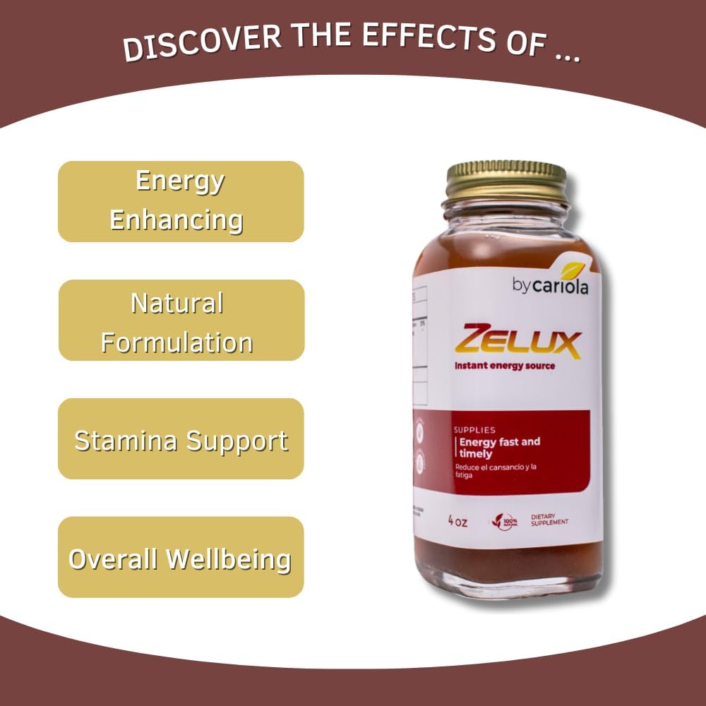 Zelux Supplement 4 oz for Men - Natural Energy Source and Test Booster with Damiana, Tribulus Terrestris, Ginkgo Biloba, and Maca - Boost Stamina and Endurance