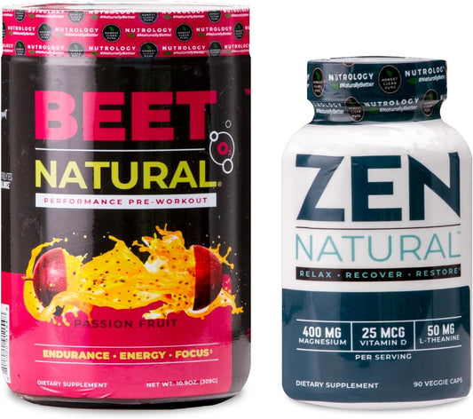 Zen Natural Magnesium Supplement & Nitric Oxide Booster with Beet Powder - Passion Fruit Flavor - BoostGo Australia