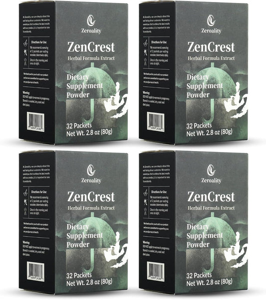ZenCrest Prostate Health Supplement - Herbal Formula Promotes Healthy Prostate & Urogenital Function - 128 Packets, 4 Boxes