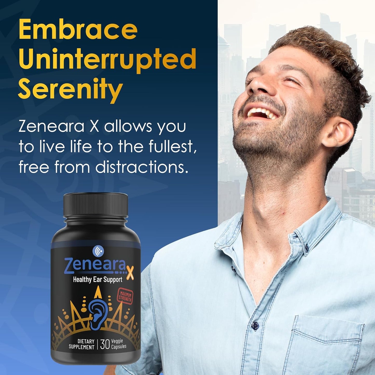 ZENEARAX Zeneara X - Ear Health Supplement for Maximum Focus and Calmness - 30 Veggie Capsules