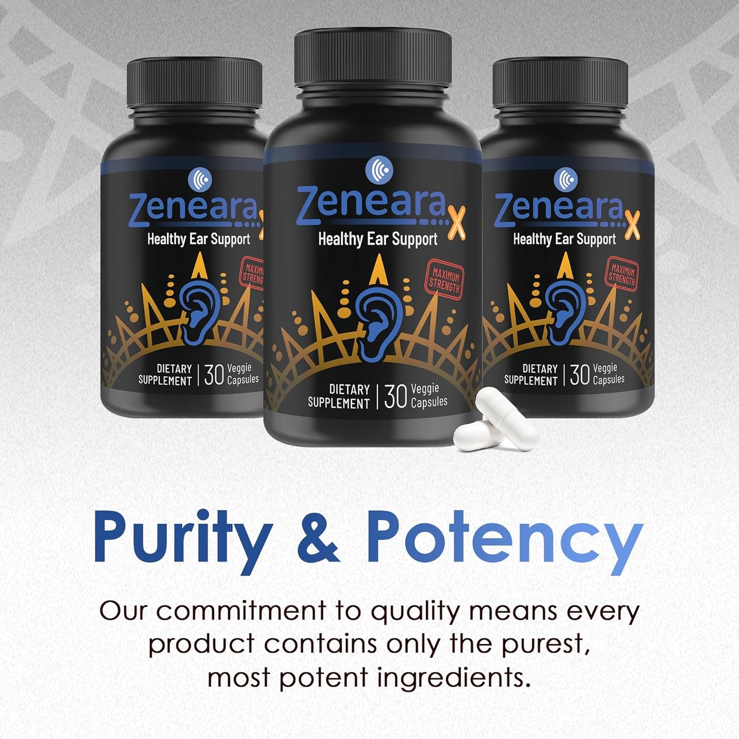 ZENEARAX Zeneara X - Ear Health Supplement for Maximum Focus and Calmness - 30 Veggie Capsules